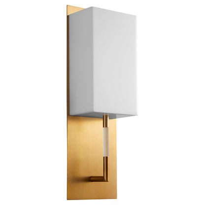 Oxygen Lighting 3-564-35 Vanity Light Fixture, UL Damp Rated, Aged Brass - Matte White Acrylic