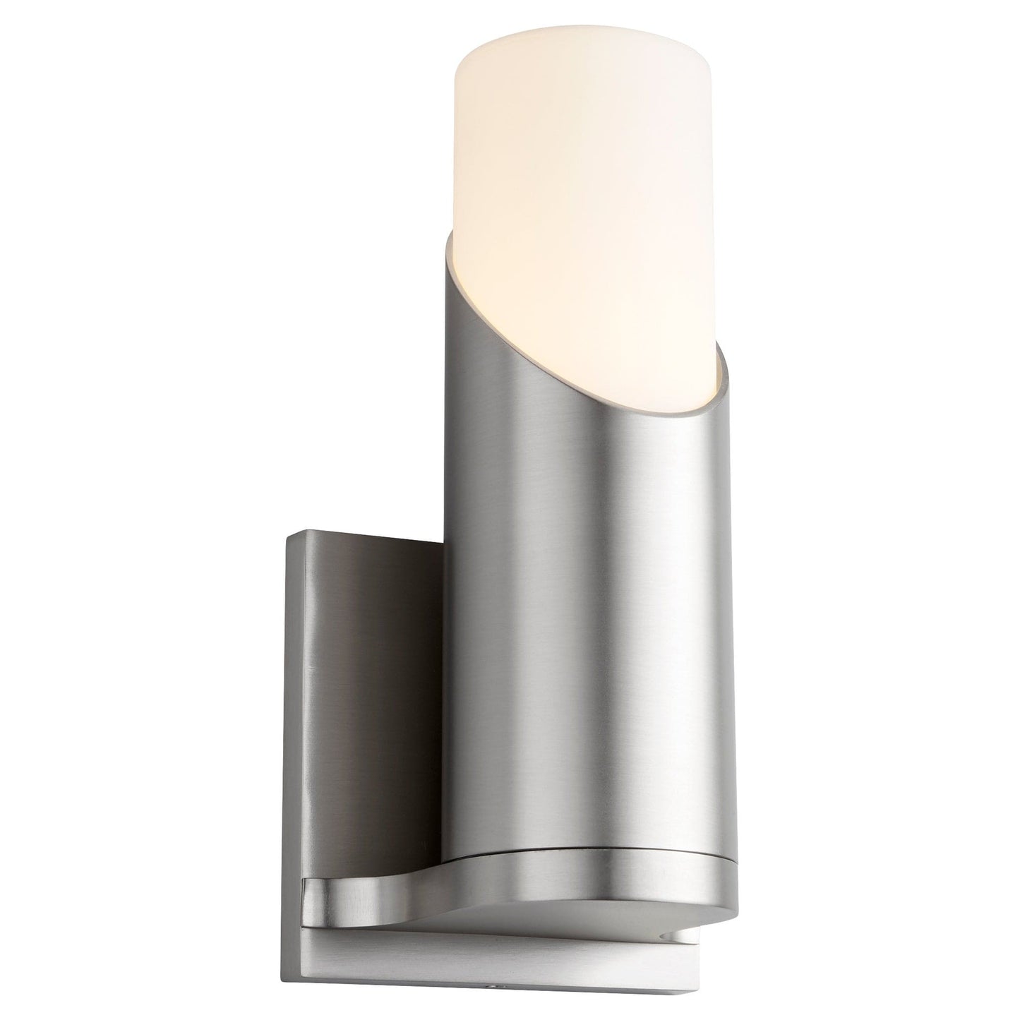 Oxygen Lighting 3-567-35 Vanity Sconce, UL Damp Rated, Satin Nickel - Matte White Acrylic