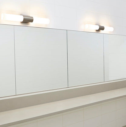Oxygen Lighting 3-590-35 Vanity Light Fixture, UL Damp Rated, Satin Nickel - White Opal Glass Diffuser