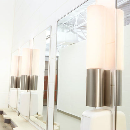 Oxygen Lighting 3-590-35 Vanity Light Fixture, UL Damp Rated, Satin Nickel - White Opal Glass Diffuser