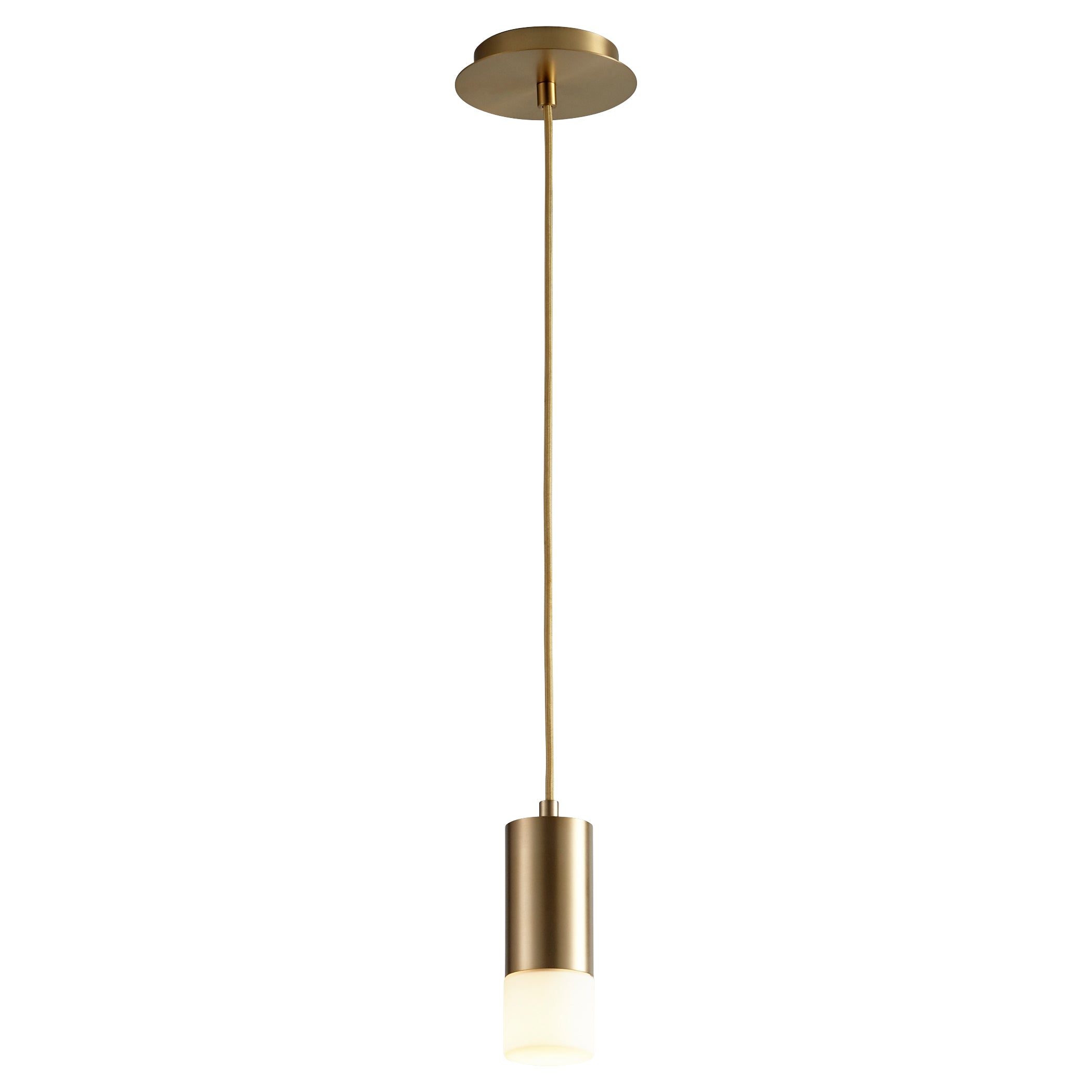 Oxygen Pilar  3-607-140 Small Pendant with Glass Lens 3000K Modern - Aged Brass