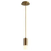 Oxygen Lighting 3-607-27 Pendant Light, UL Damp Rated, Aged Brass - Matte White Acrylic Diffuser