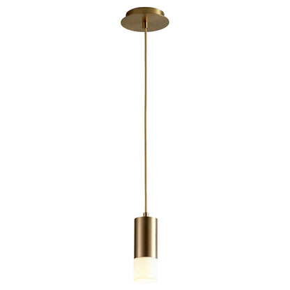 Oxygen Lighting 3-607-27 Pendant Light, UL Damp Rated, Aged Brass - Matte White Acrylic Diffuser