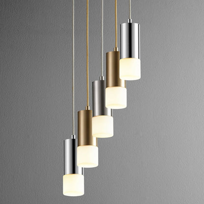Oxygen Lighting 3-607-40 Pendant Light, UL Damp Rated, Aged Brass with Matte White Acrylic Diffuser