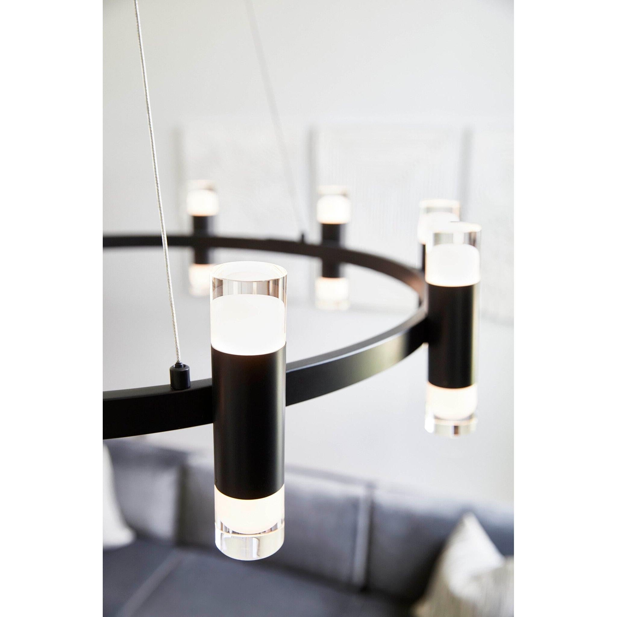 Oxygen ALARUM 3-6095-15 20 Light Ring LED Chandelier Light Modern - Black