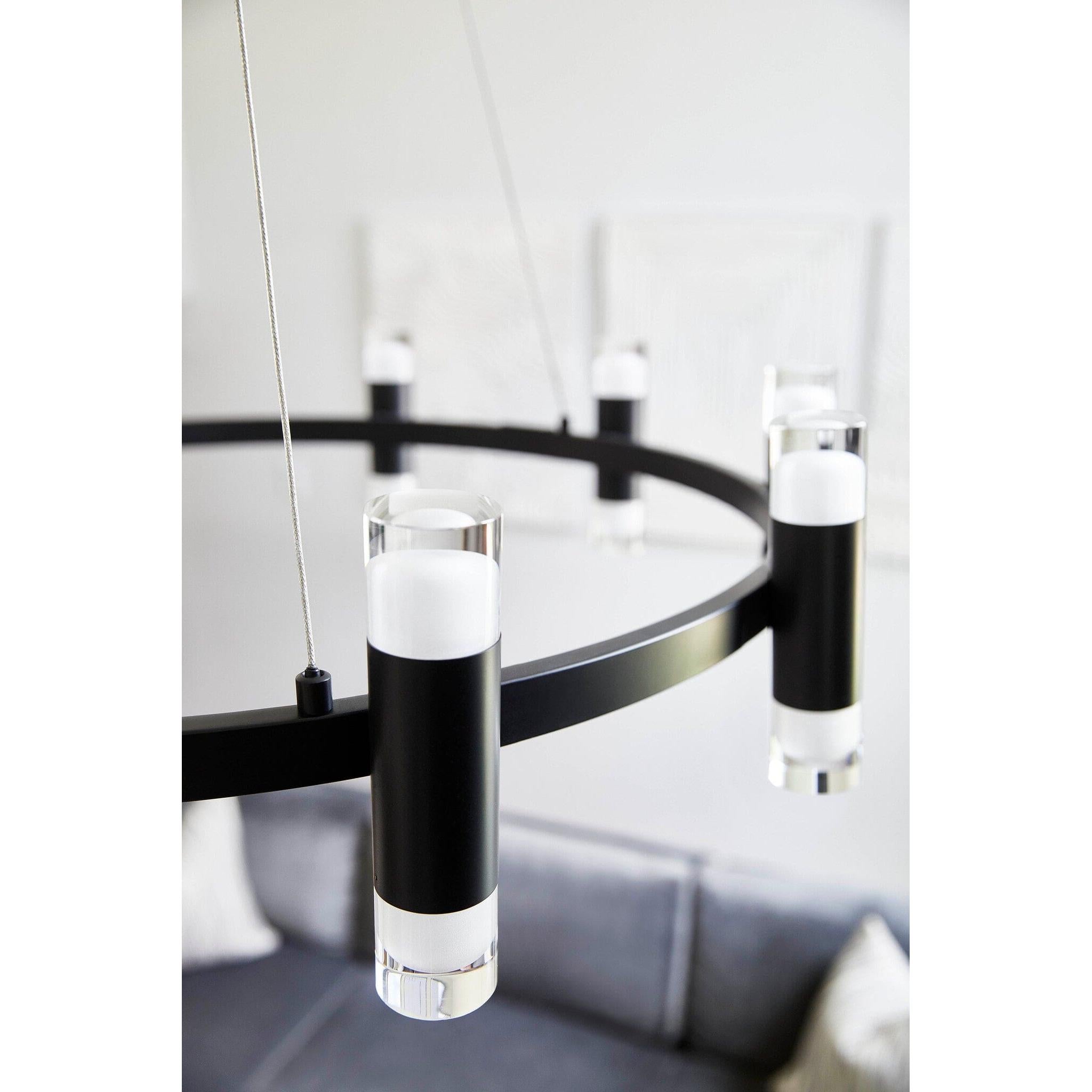 Oxygen ALARUM 3-6095-15 20 Light Ring LED Chandelier Light Modern - Black