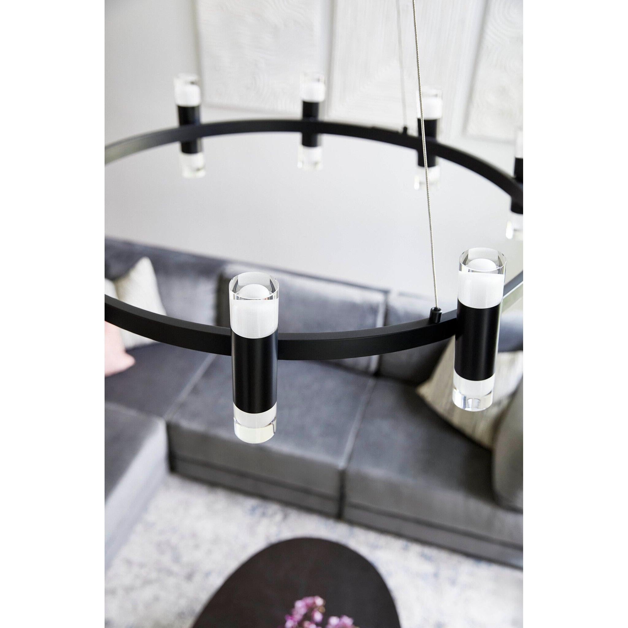Oxygen ALARUM 3-6095-15 20 Light Ring LED Chandelier Light Modern - Black