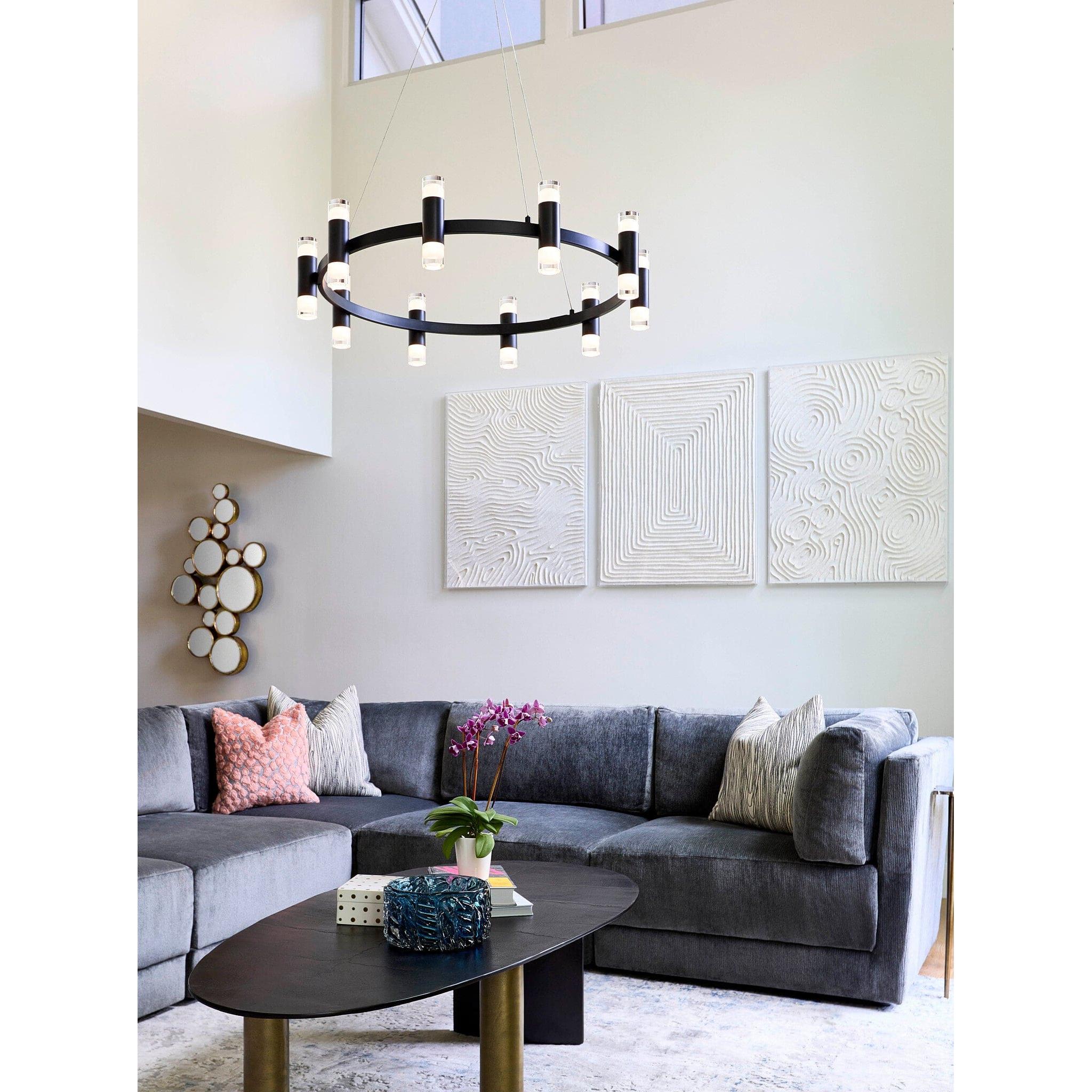 Oxygen ALARUM 3-6095-15 20 Light Ring LED Chandelier Light Modern - Black