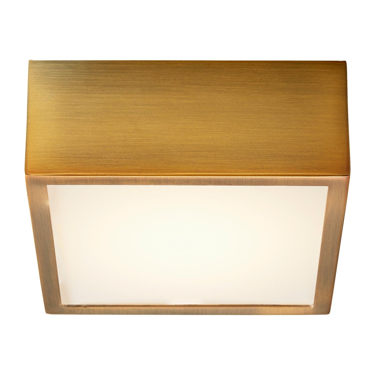 Oxygen Lighting 3-610-40 Ceiling Mount, UL Damp Rated, Aged Brass - Matte White Acrylic Diffuser