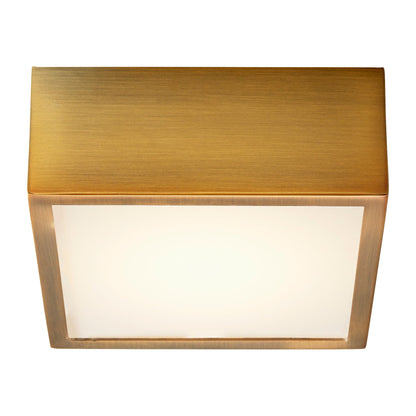 Oxygen Lighting 3-610-40 Ceiling Mount, UL Damp Rated, Aged Brass - Matte White Acrylic Diffuser