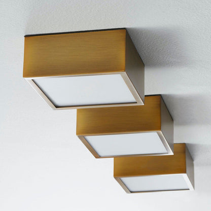 Oxygen Lighting 3-610-40 Ceiling Mount, UL Damp Rated, Aged Brass - Matte White Acrylic Diffuser