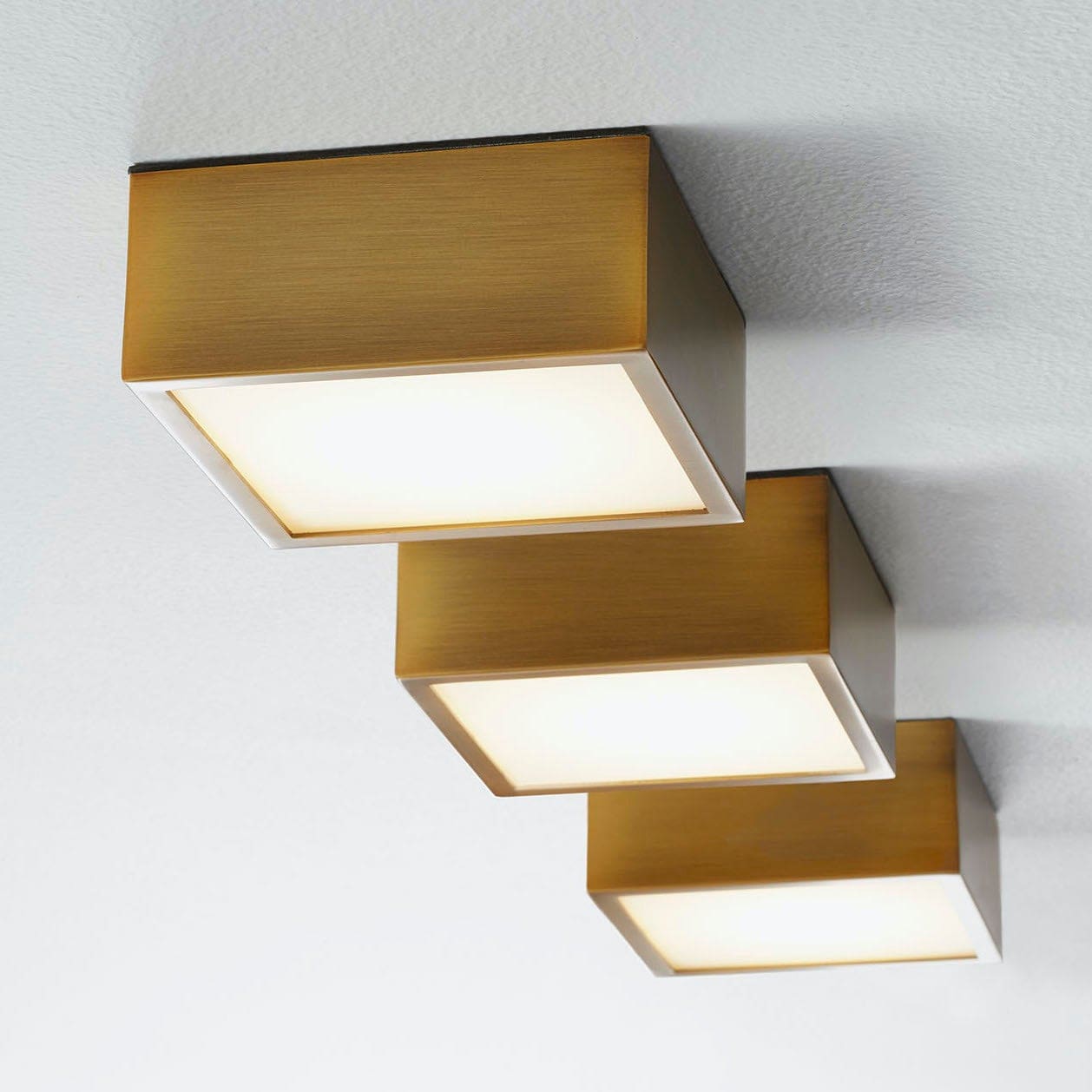 Oxygen Lighting 3-610-40 Ceiling Mount, UL Damp Rated, Aged Brass - Matte White Acrylic Diffuser