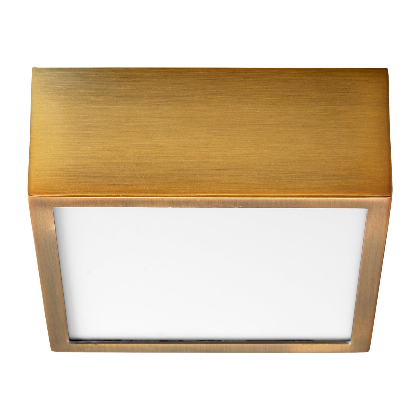 Oxygen Lighting 3-610-40 Ceiling Mount, UL Damp Rated, Aged Brass - Matte White Acrylic Diffuser