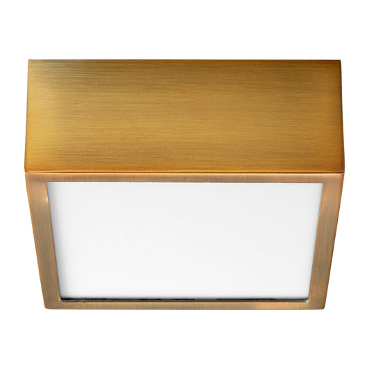 Oxygen Lighting 3-610-40 Ceiling Mount, UL Damp Rated, Aged Brass - Matte White Acrylic Diffuser