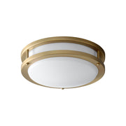 Oxygen Lighting 3-618-35 Ceiling Mount Light Fixture, UL Damp Rated, Aged Brass - Matte White Acrylic Diffuser