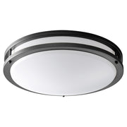 Oxygen Lighting 3-619-27 Ceiling Mount, UL Damp Rated, Black - Matte White Acrylic Diffuser