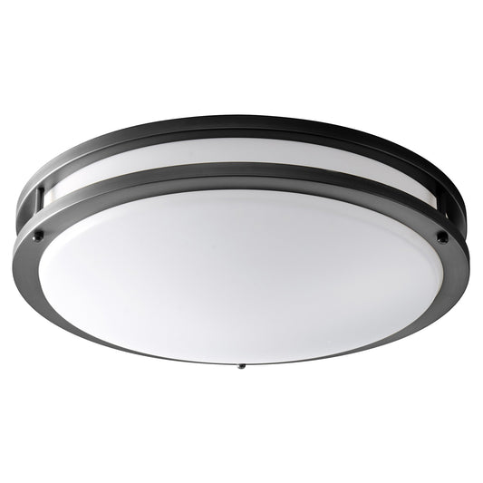 Oxygen Lighting 3-619-27 Ceiling Mount, UL Damp Rated, Black - Matte White Acrylic Diffuser