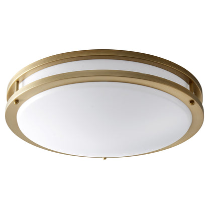 Oxygen Lighting 3-619-40 Ceiling Mount, UL Damp Rated, Aged Brass - Matte White Acrylic Diffuser