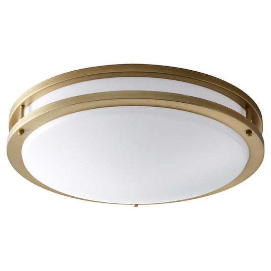 Oxygen Lighting 3-620-40 Ceiling Mount, UL Damp Rated, Aged Brass - Matte White Acrylic Diffuser
