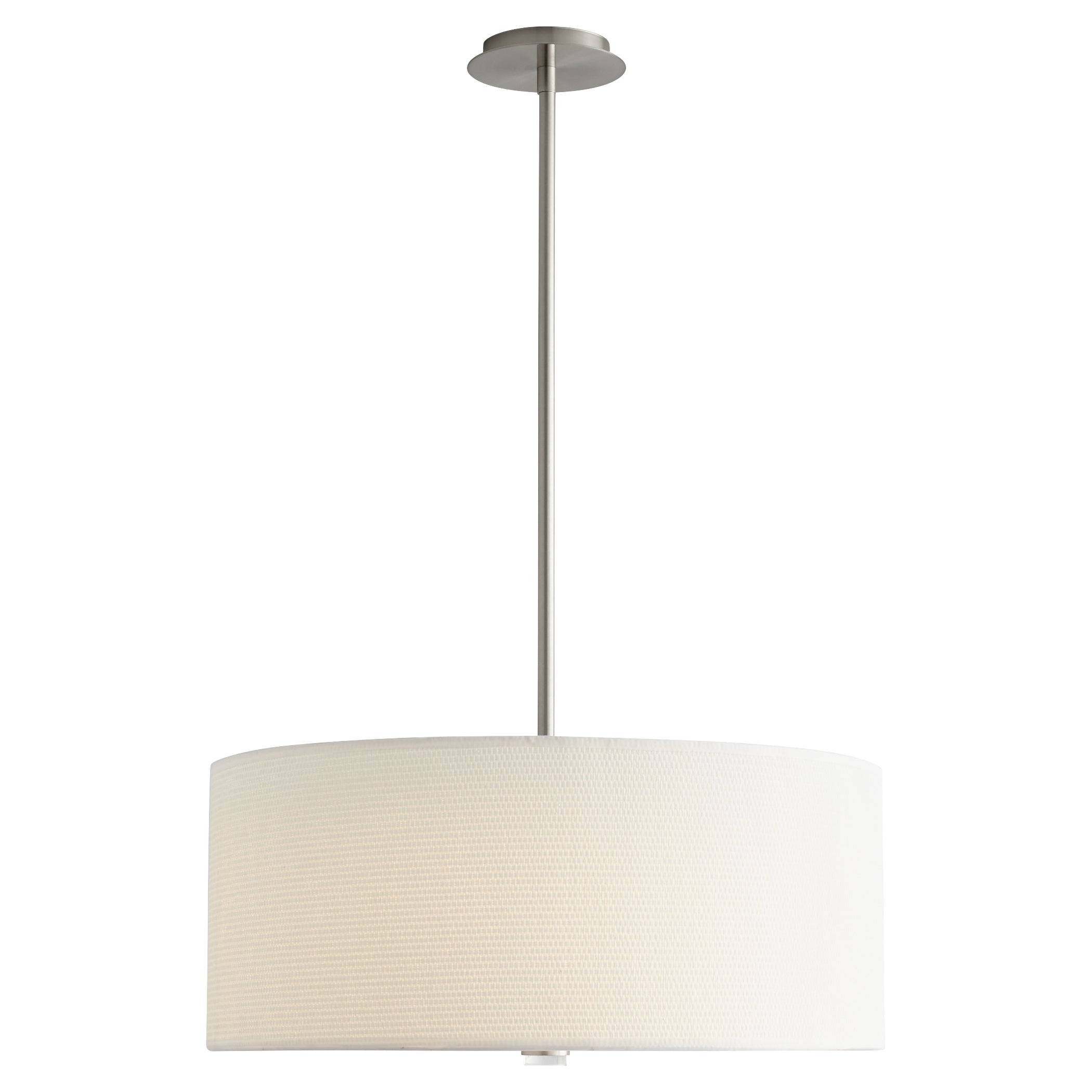 Oxygen Echo 3-639-24 Drum Pendant Light Fixture 3000K - Satin Nickel, White Grass