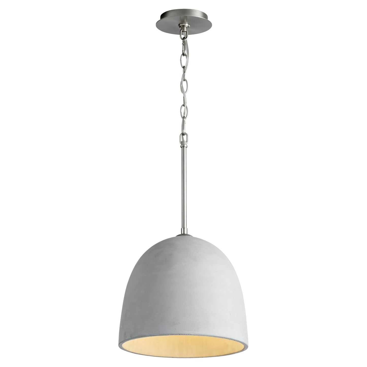 Oxygen Dune 3-641-1624 Concrete Pendant Light Fixture - Grey, Satin Nickel 12"