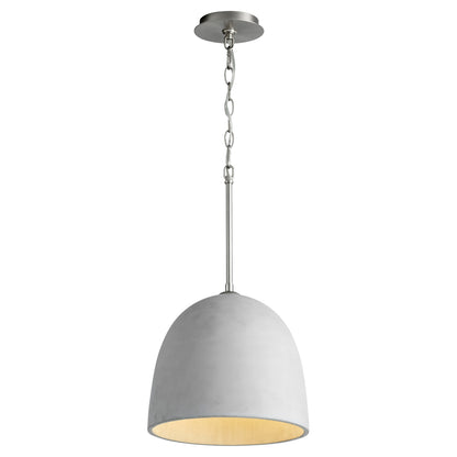 Oxygen Dune 3-641-1624 Concrete Pendant Light Fixture - Grey, Satin Nickel 12"