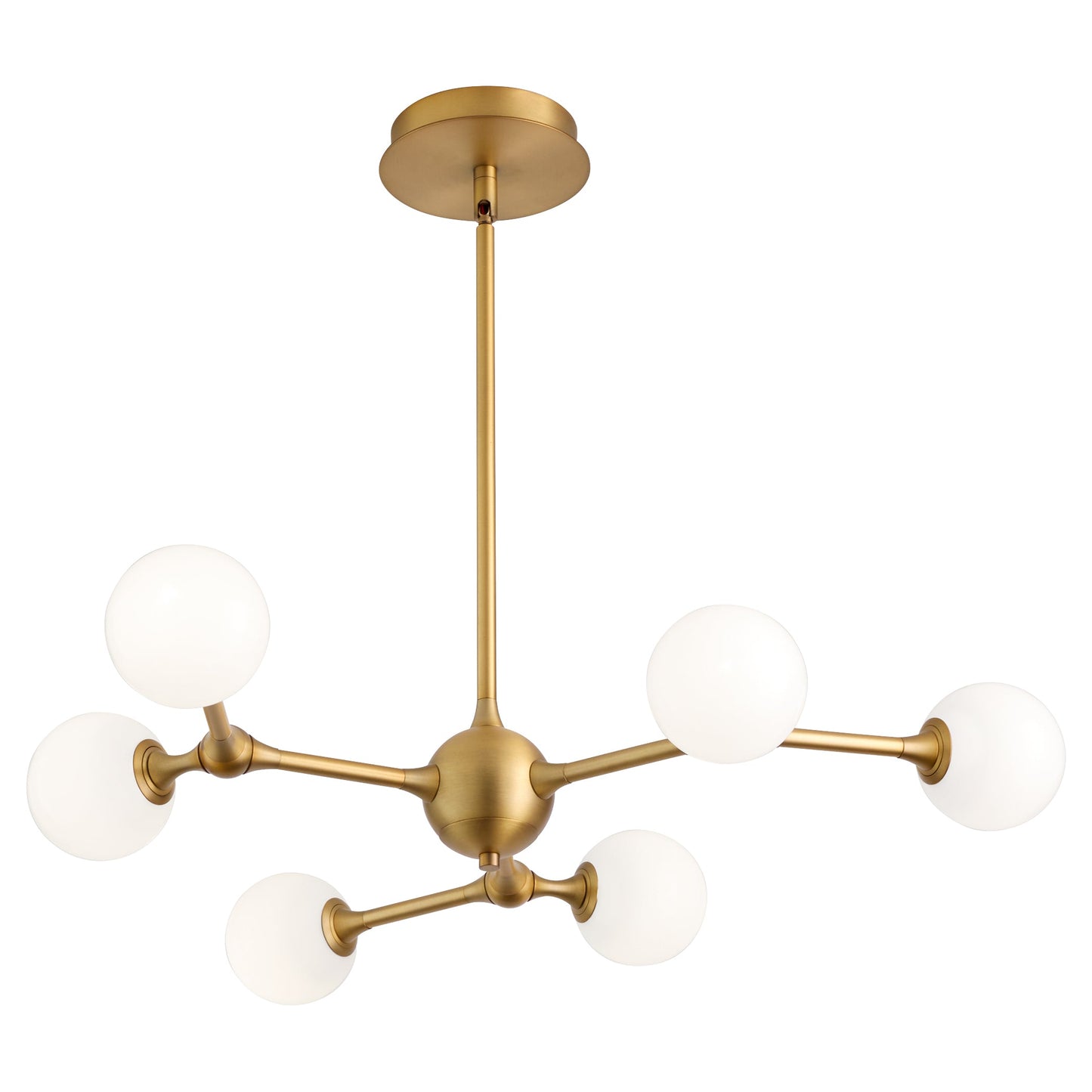 Oxygen Lighting Orbe 3-646-56 Chandelier, UL Damp Rated, Brushed Brass