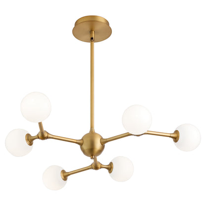 Oxygen Lighting Orbe 3-646-56 Chandelier, UL Damp Rated, Brushed Brass