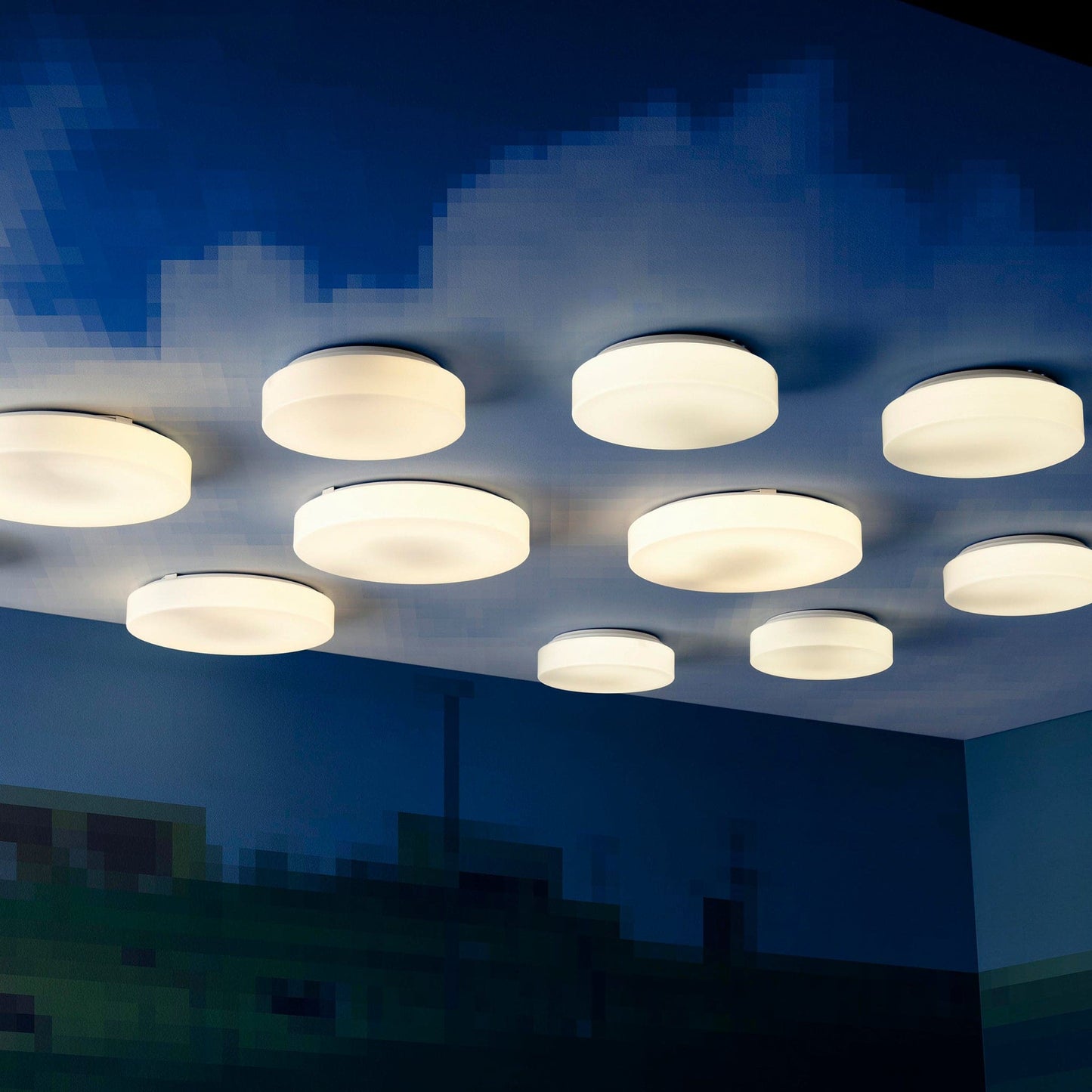 Oxygen Lighting 3-649-40 Ceiling Mount Light Fixture, UL Damp Rated, Matte White Acrylic