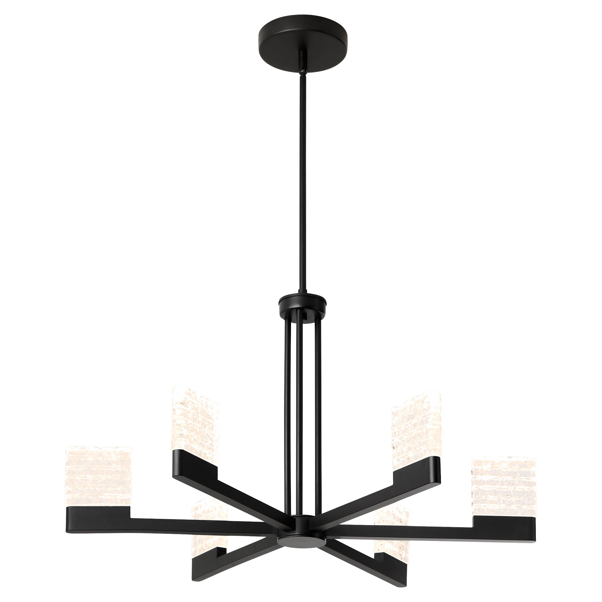 Oxygen Lighting Gamma 3-650-15 Chandelier, UL Damp Rated, Black
