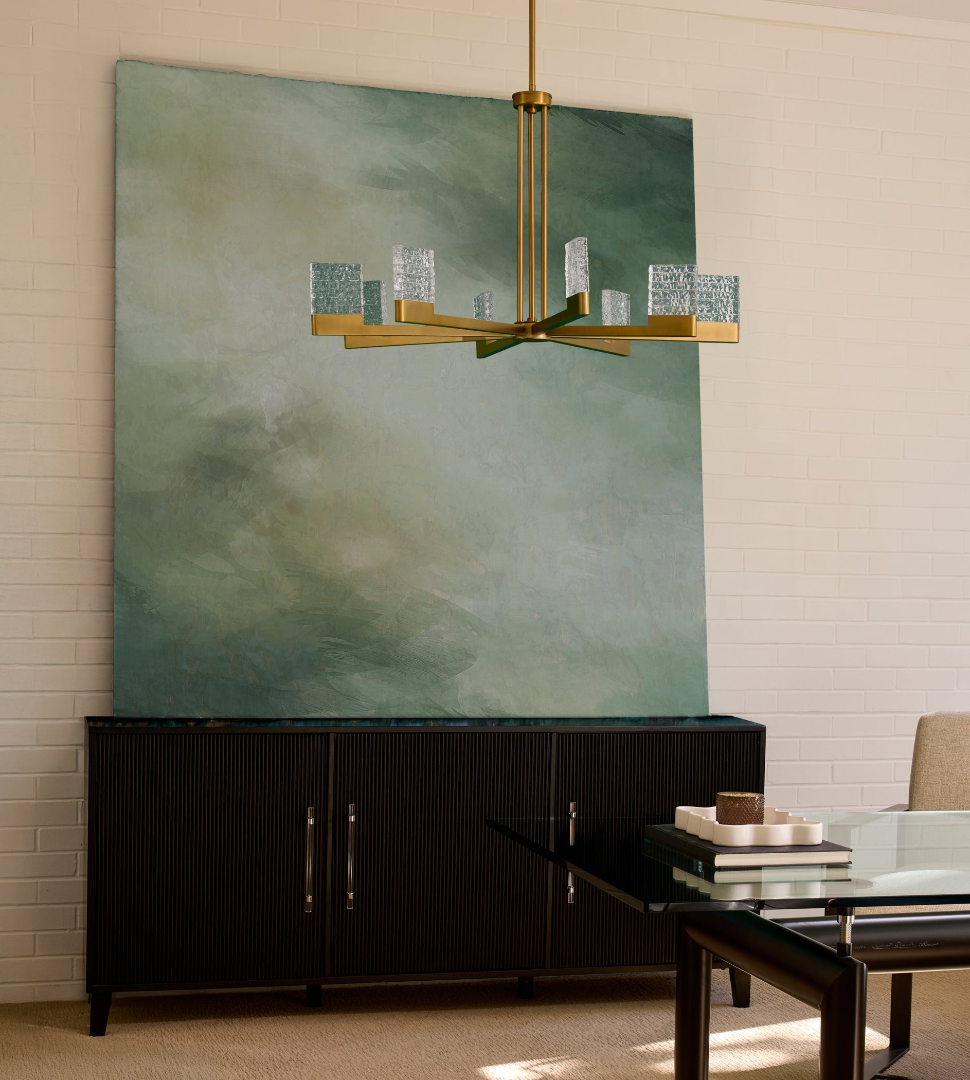 Oxygen Lighting 3-650-56 Chandelier, UL Damp Rated, Brushed Brass