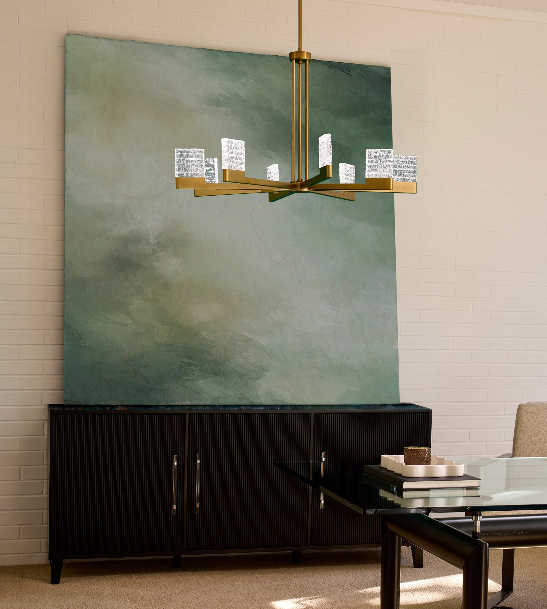 Oxygen Lighting 3-650-56 Chandelier, UL Damp Rated, Brushed Brass