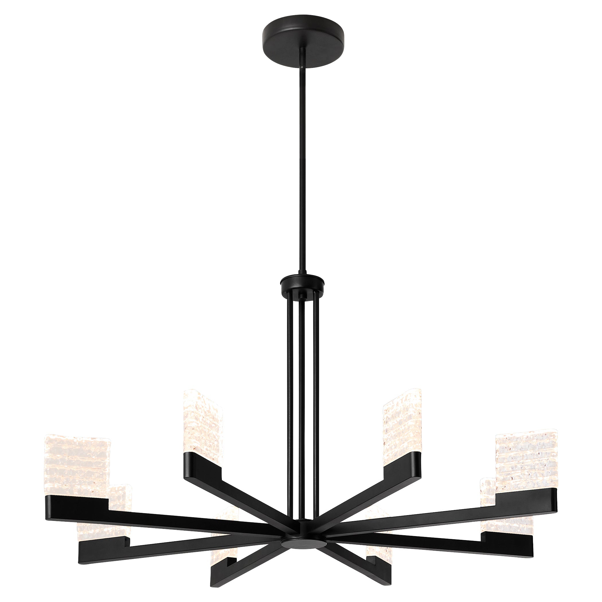 Oxygen Lighting Gamma 3-651-15 Chandelier, UL Damp Rated, Black