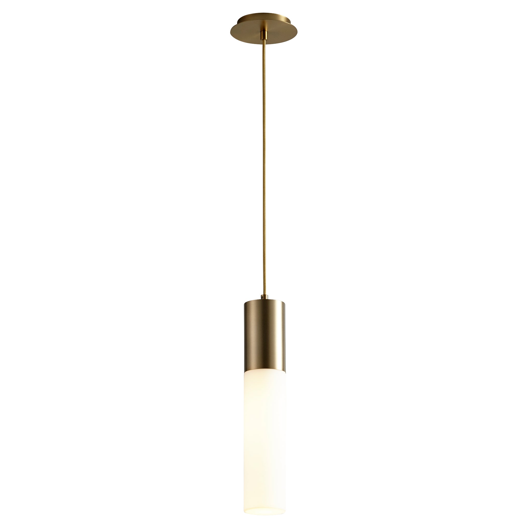 Oxygen Pilar 3-653-140 Large Pendant with Glass Lens 3000K Modern - Aged Brass
