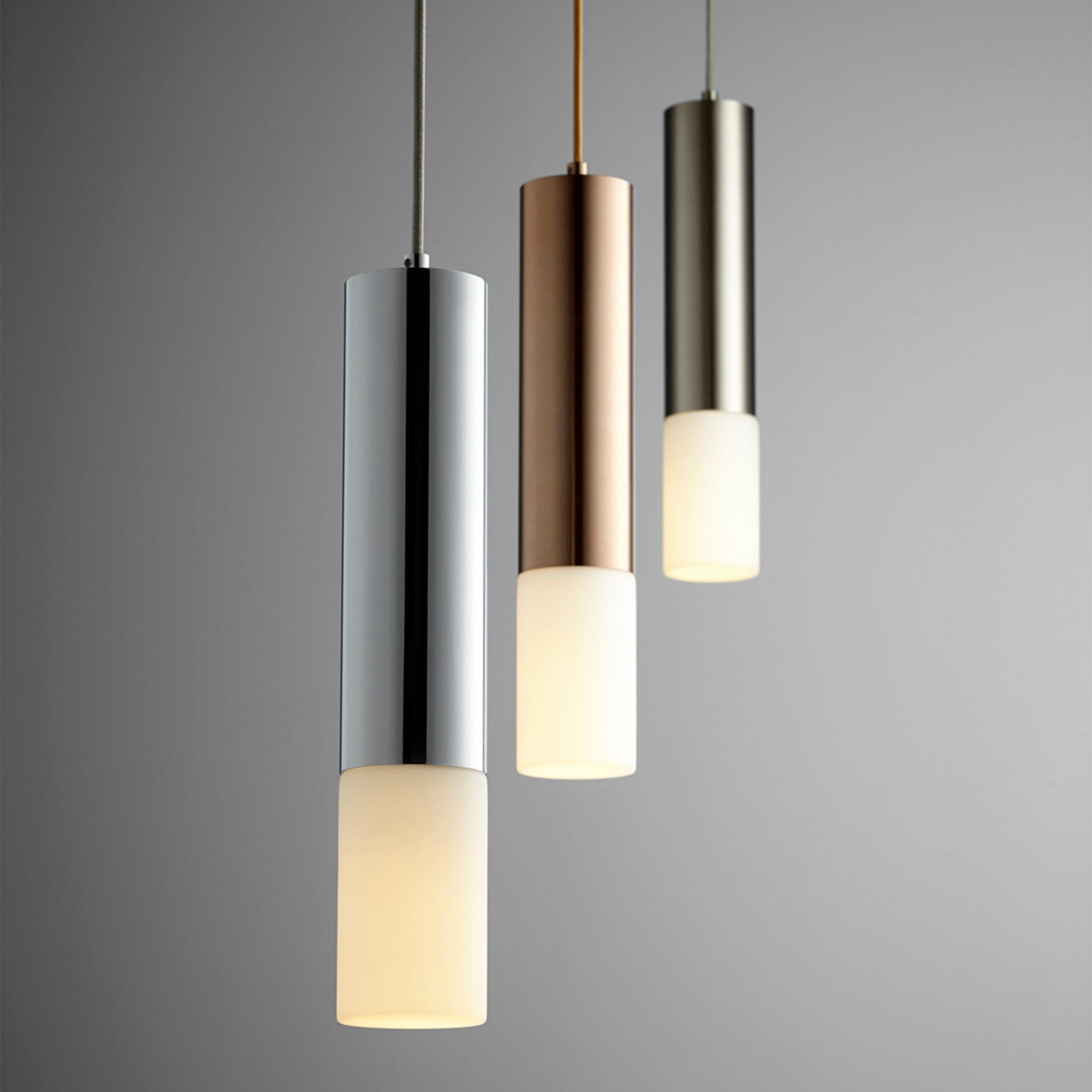 Oxygen Pilar 3-654-124 Large Pendant with Glass Lens 3000K Modern - Satin Nickel