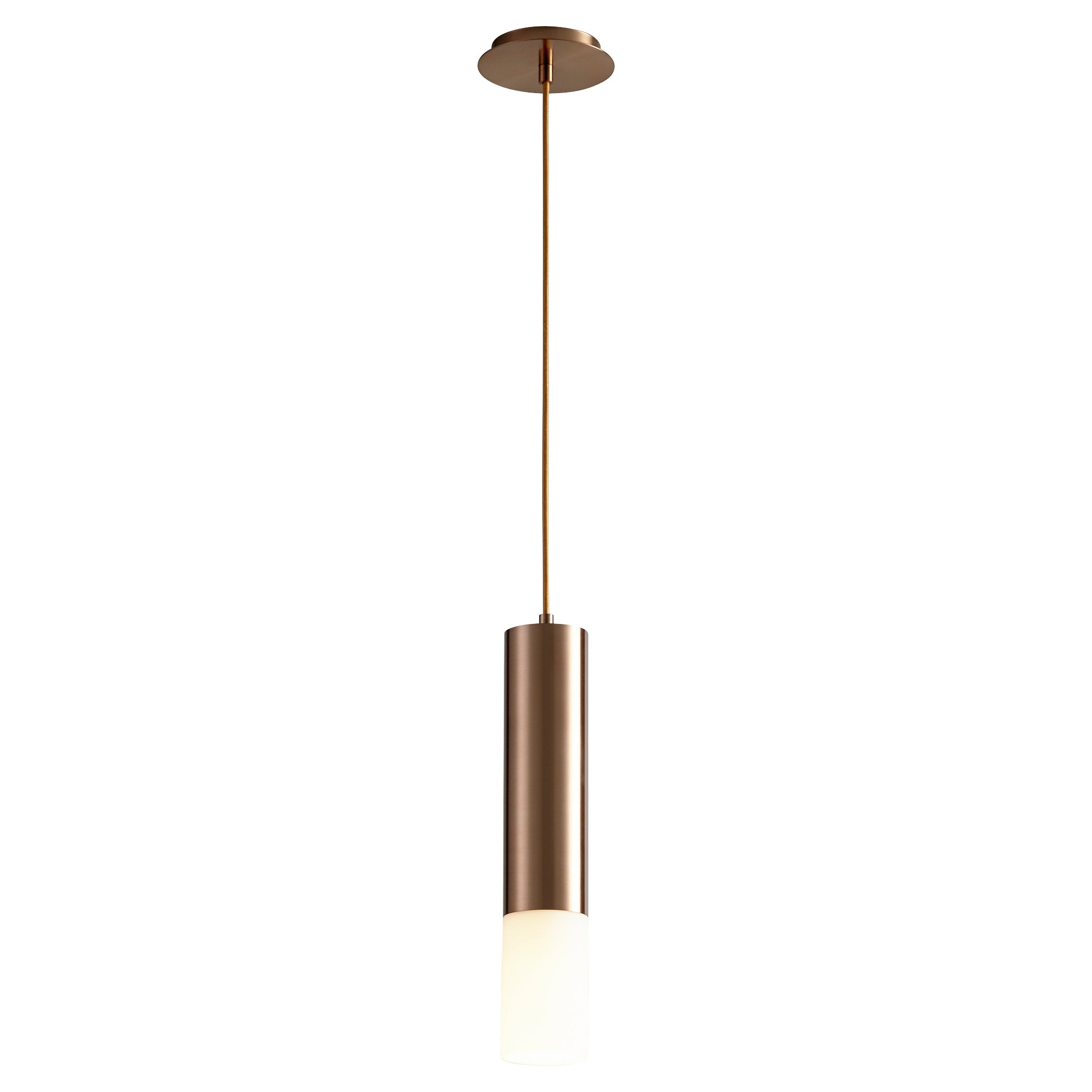 Oxygen Pilar 3-654-125 Large Pendant with Glass Lens 3000K Modern - Satin Copper