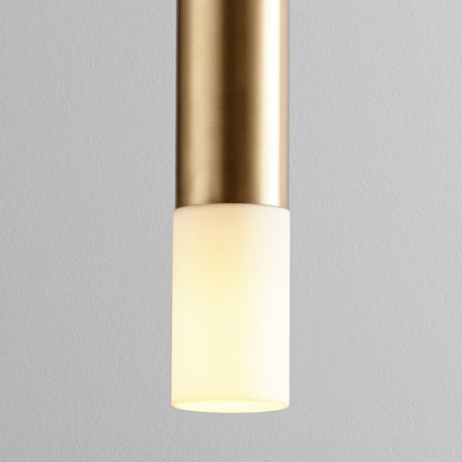 Oxygen Lighting 3-654-27 Pendant, UL Damp Rated, Aged Brass - Matte White Acrylic Diffuser
