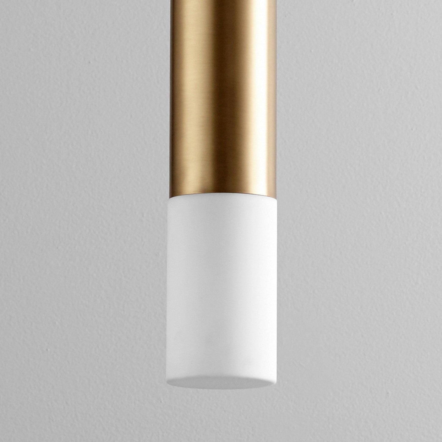 Oxygen Lighting 3-654-27 Pendant Light Fixture, UL Damp Rated, Aged Brass - Matte White Acrylic Diffuser