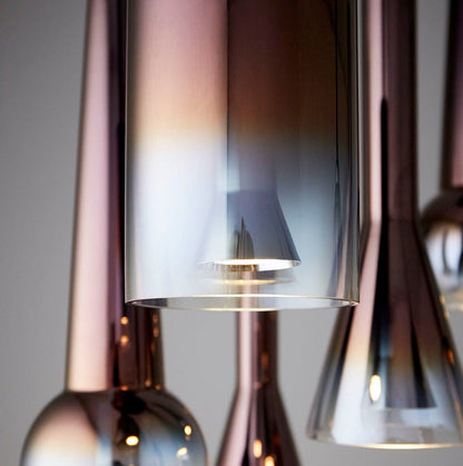 Oxygen Lighting 3-656-35 Pendant Light, UL Damp Rated, Gunmetal with Coffee Ombre Glass