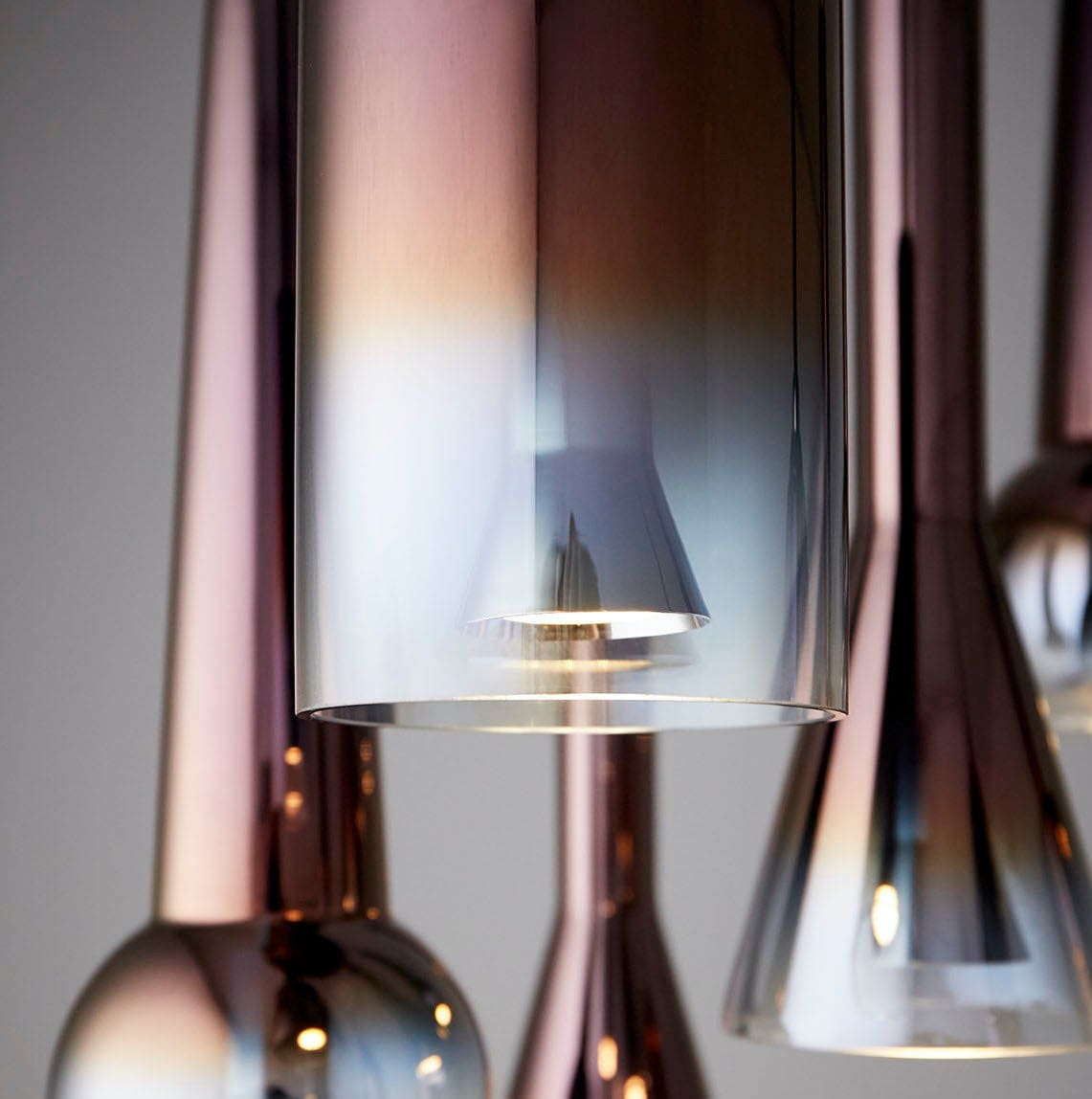 Oxygen Lighting 3-656-40 Pendant Light Fixture, UL Damp Rated, Gunmetal - Coffee Ombre Glass