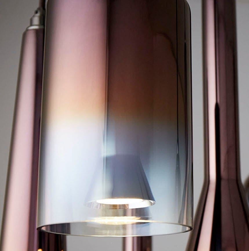 Oxygen Lighting 3-656-35 Pendant Light, UL Damp Rated, Gunmetal with Coffee Ombre Glass