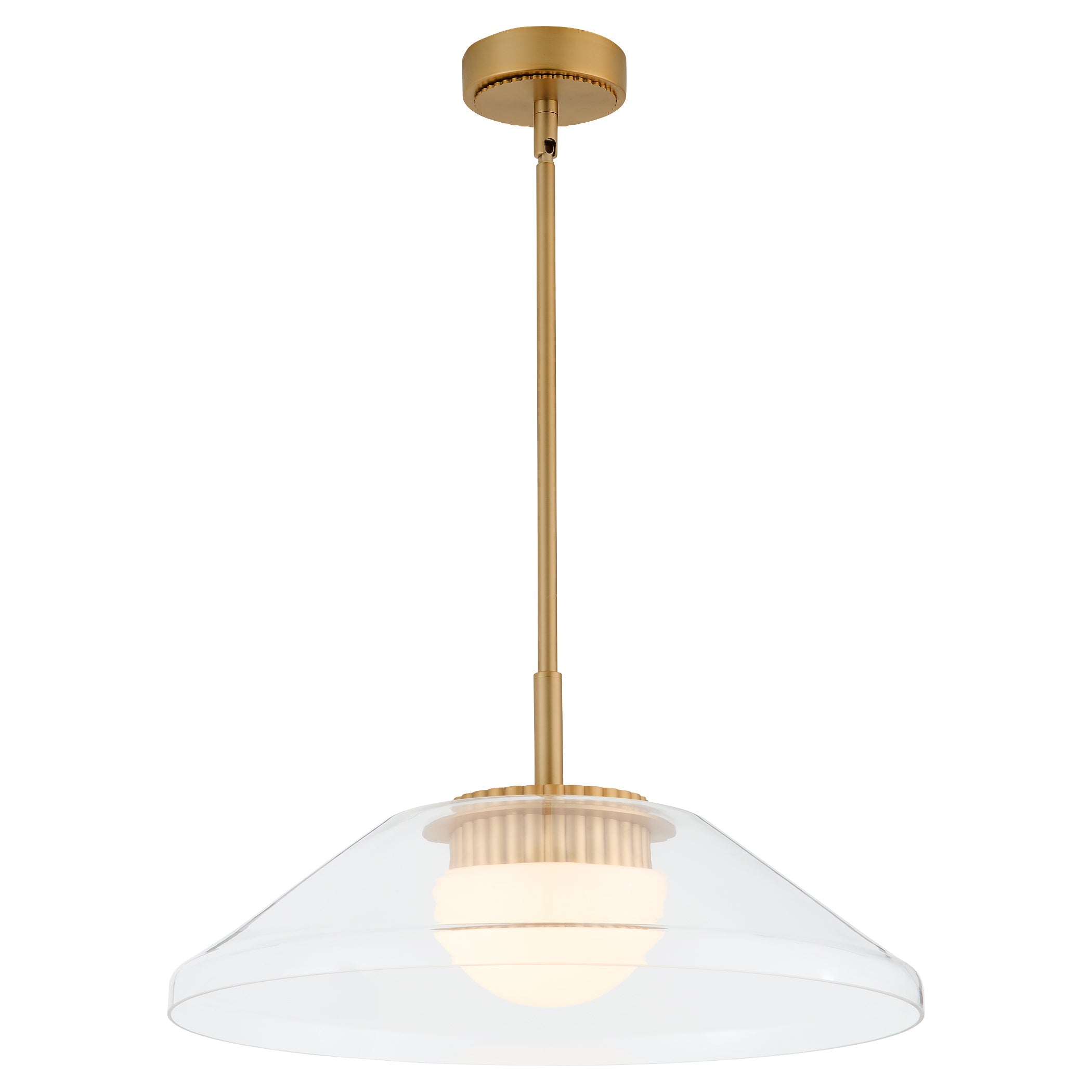 Oxygen Lighting Eros 3-659-56 Pendant, UL Damp Rated, Brushed Brass