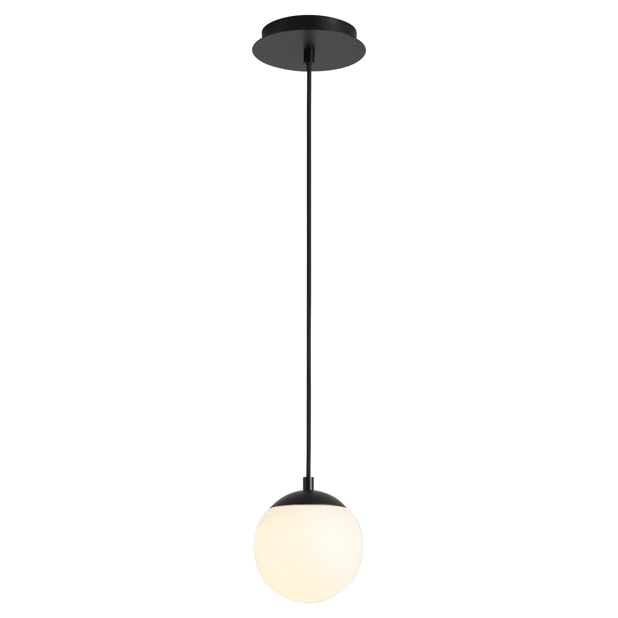 Oxygen Lighting 3-670-35 Pendant Light, UL Damp Rated, Satin Black with Opal Diffuser