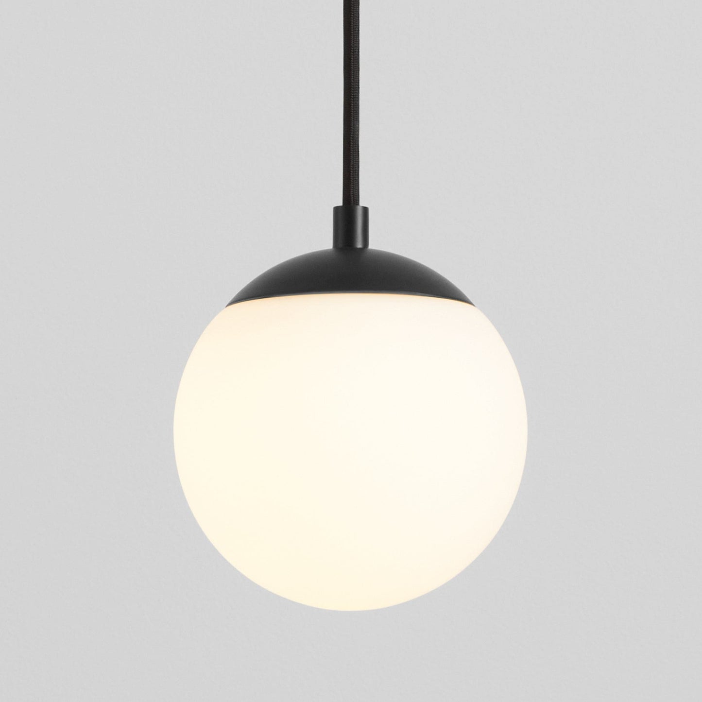 Oxygen Lighting 3-670-40 Pendant, UL Damp Rated, Black - Satin Opal Diffuser