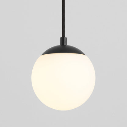 Oxygen Lighting 3-670-40 Pendant, UL Damp Rated, Black - Satin Opal Diffuser