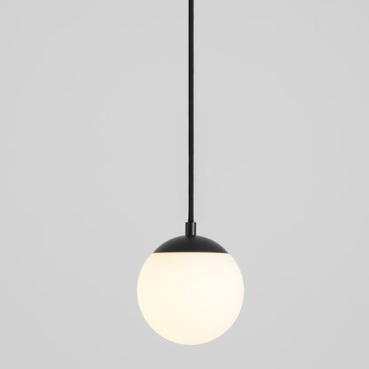 Oxygen Lighting 3-670-40 Pendant, UL Damp Rated, Black - Satin Opal Diffuser