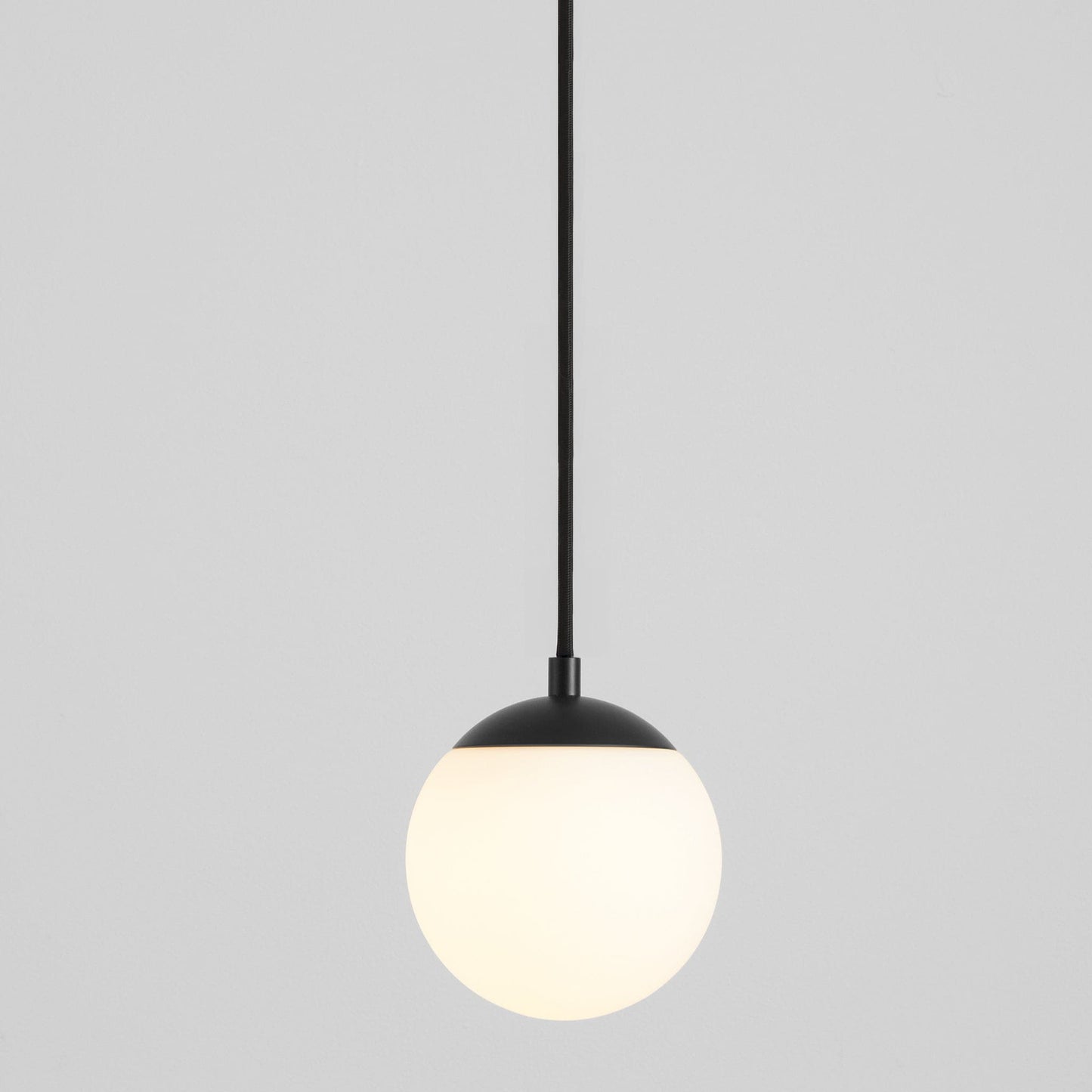 Oxygen Lighting 3-670-40 Pendant, UL Damp Rated, Black - Satin Opal Diffuser