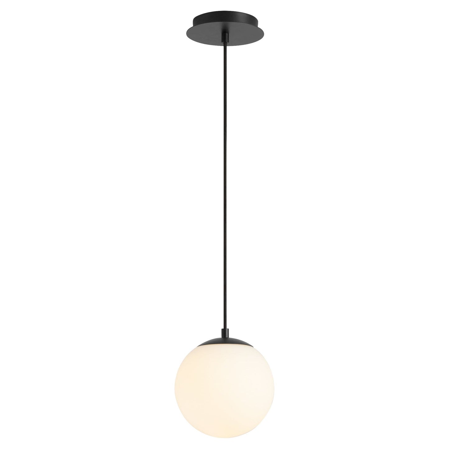 Oxygen Lighting 3-671-40 Pendant Light Fixture, UL Damp Rated, Black - Satin Opal Diffuser
