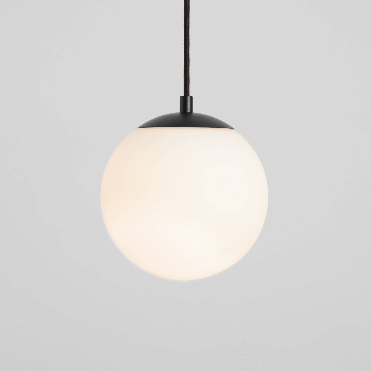 Oxygen Lighting 3-671-40 Pendant Light Fixture, UL Damp Rated, Black - Satin Opal Diffuser