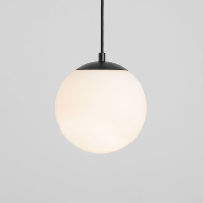 Oxygen Lighting 3-671-40 Pendant Light Fixture, UL Damp Rated, Black - Satin Opal Diffuser